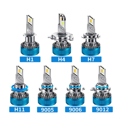 50W Three-color LED Double Copper Tube Aluminum Alloy Headlight, 9005, 9006, 9012, H1, H4, H7, H11