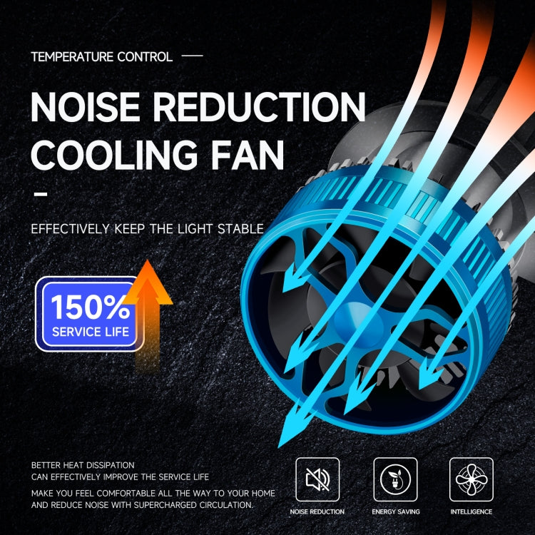 50W Three-color LED Double Copper Tube Aluminum Alloy Headlight, 9005, 9006, 9012, H1, H4, H7, H11