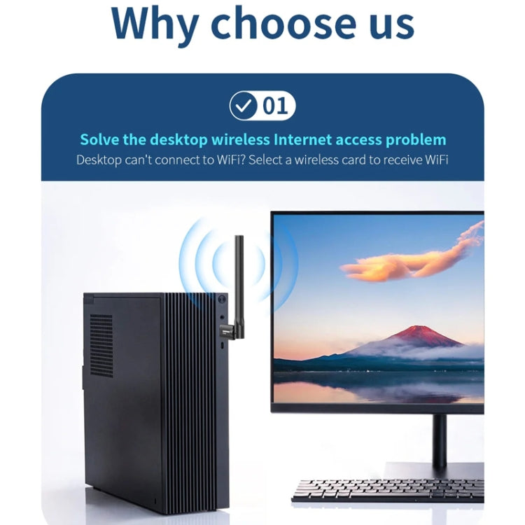 COMFAST CF-940F  300Mbps WiFi6 USB Adapter 2.4GHz WiFi Antena Wireless Network Card, CF-940F