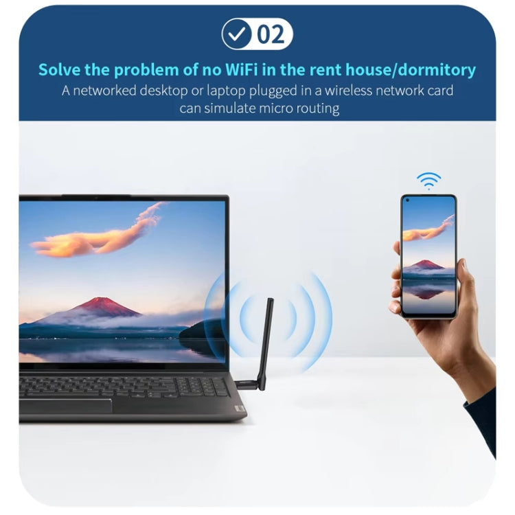 COMFAST CF-940F  300Mbps WiFi6 USB Adapter 2.4GHz WiFi Antena Wireless Network Card, CF-940F