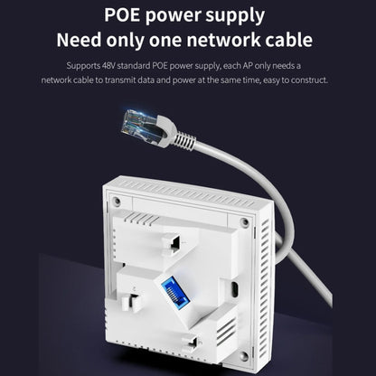COMFAST CF-E591AX 1500Mbps Dual-Band WiFi6 In-Wall AP Supports 48V POE Power Supply, CF-E591AX