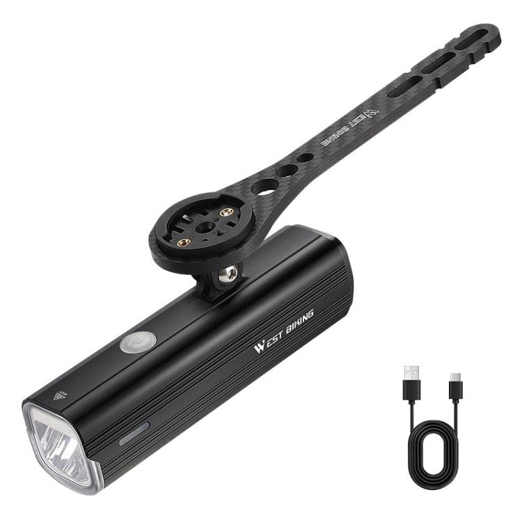 WEST BIKING Bicycle High Lumen Type-C Aluminum Alloy Headlight, Light Without Holder, Light + Aluminum Alloy Computer Holder, Light + Carbon Fiber Integrated Handlebar Computer Holder, Light + Aluminum Alloy Integrated Handlebar Computer Holder