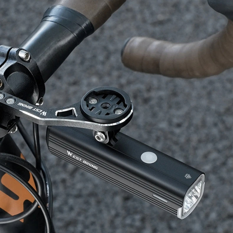 WEST BIKING Bicycle High Lumen Type-C Aluminum Alloy Headlight, Light Without Holder, Light + Aluminum Alloy Computer Holder, Light + Carbon Fiber Integrated Handlebar Computer Holder, Light + Aluminum Alloy Integrated Handlebar Computer Holder