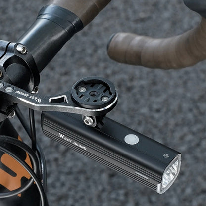 WEST BIKING Bicycle High Lumen Type-C Aluminum Alloy Headlight, Light Without Holder, Light + Aluminum Alloy Computer Holder, Light + Carbon Fiber Integrated Handlebar Computer Holder, Light + Aluminum Alloy Integrated Handlebar Computer Holder