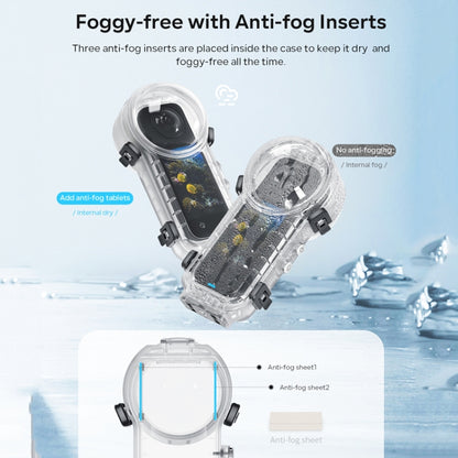 For Insta360 X4 aMagisn 50m Depth Waterproof Protective Case Quick Release Invisible Diving Cover, Waterproof Case