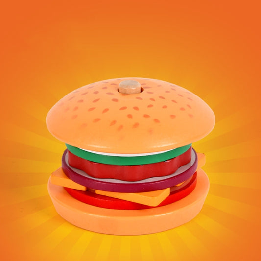 Children Simulation Wooden Pretend Play Puzzle Food Matching Toys, Hamburger, Sandwich
