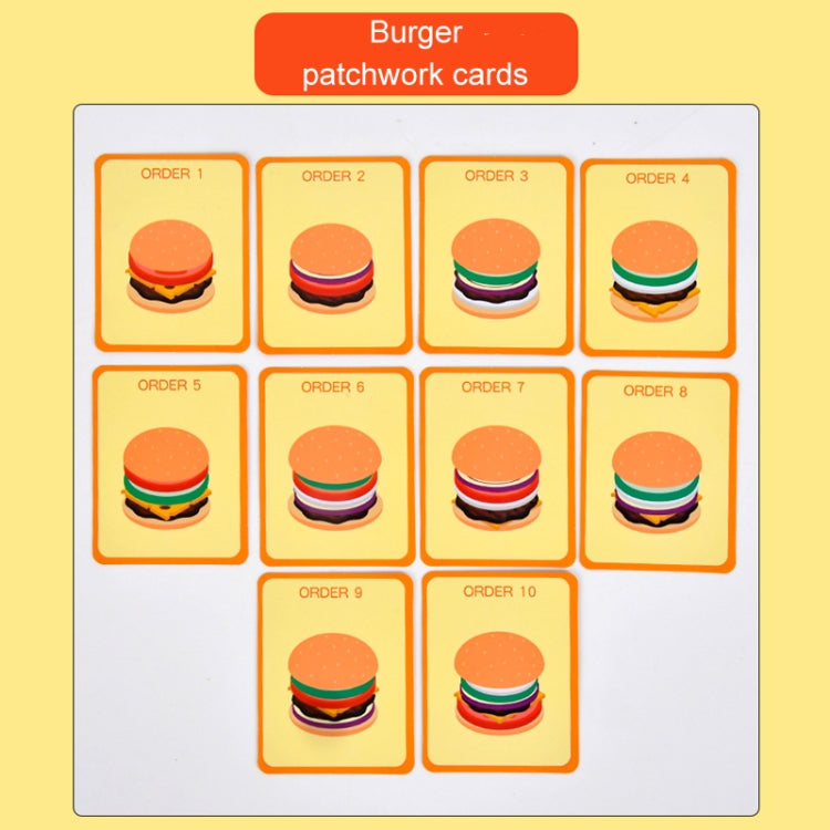 Children Simulation Wooden Pretend Play Puzzle Food Matching Toys, Hamburger, Sandwich