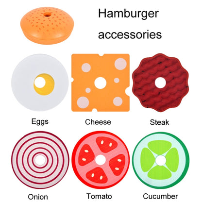 Children Simulation Wooden Pretend Play Puzzle Food Matching Toys, Hamburger, Sandwich