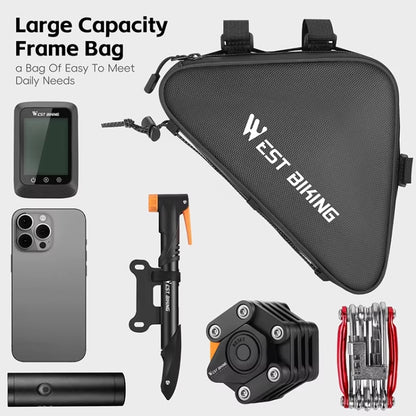 WEST BIKING Bicycle Crossbar Triangle Bag Cycling Equipment Tool Bag