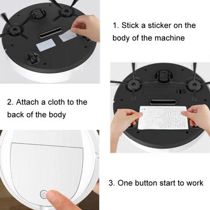 Intelligent Sweeper Robot Home Automatic 3 In 1 Integrated Cleaning Machine Vacuum Cleaner, Battery White, Battery Black, Rechargeable White, Rechargeable Black