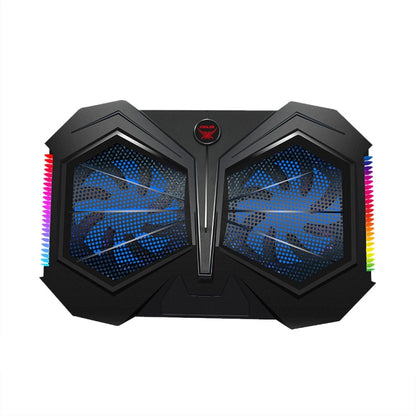 YL-017 2-Fans RGB Lighting Effect Silent Adjustable Speed Laptop Cooling Stand, YL-017 2-Fans