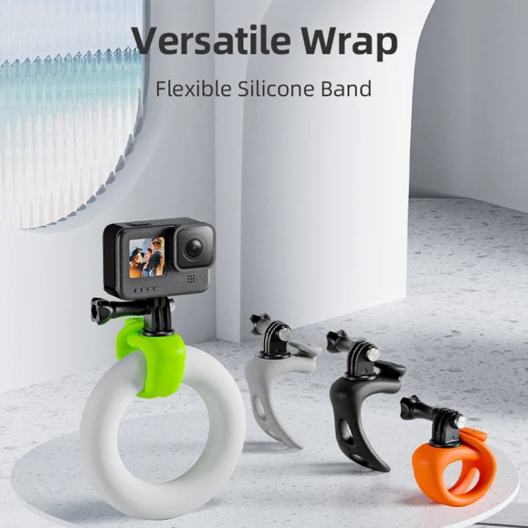 TELESIN Action Camera Mount Silicone Adjustable Mini Flexible Bracket For GoPro HERO / Insta360 / DJI Action Camera, Gray, Green, Orange, Black