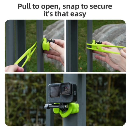 TELESIN Action Camera Mount Silicone Adjustable Mini Flexible Bracket For GoPro HERO / Insta360 / DJI Action Camera, Gray, Green, Orange, Black
