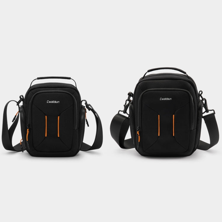 Cwatcun D140 Shoulder Crossbody Camera Storage Bag Shockproof Dropproof Leisure Outdoor Small Bag, Small Black, Large Black