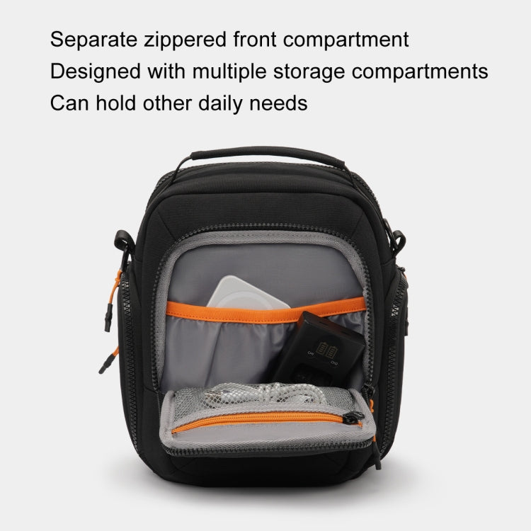 Cwatcun D140 Shoulder Crossbody Camera Storage Bag Shockproof Dropproof Leisure Outdoor Small Bag, Small Black, Large Black