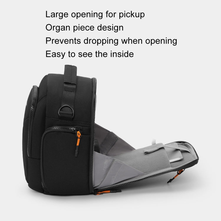 Cwatcun D140 Shoulder Crossbody Camera Storage Bag Shockproof Dropproof Leisure Outdoor Small Bag, Small Black, Large Black
