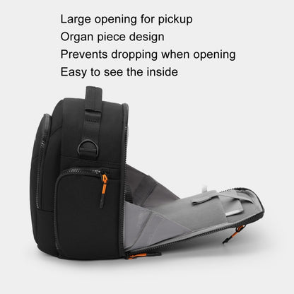 Cwatcun D140 Shoulder Crossbody Camera Storage Bag Shockproof Dropproof Leisure Outdoor Small Bag, Small Black, Large Black