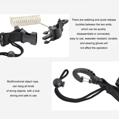 Diving Camera TPU Spring Steel Wire Retractable Anti-lost Rope, Transparent Black