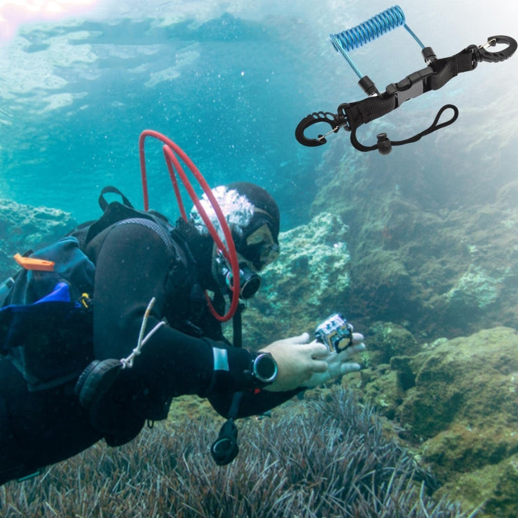 Diving Camera TPU Spring Steel Wire Retractable Anti-lost Rope, Transparent Black