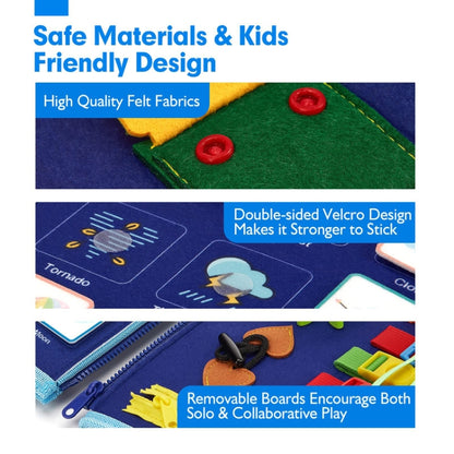 Felt Montessori Toddler Dressing Tying Shoes Early Learning Board Children Puzzle DIY Busy Board
