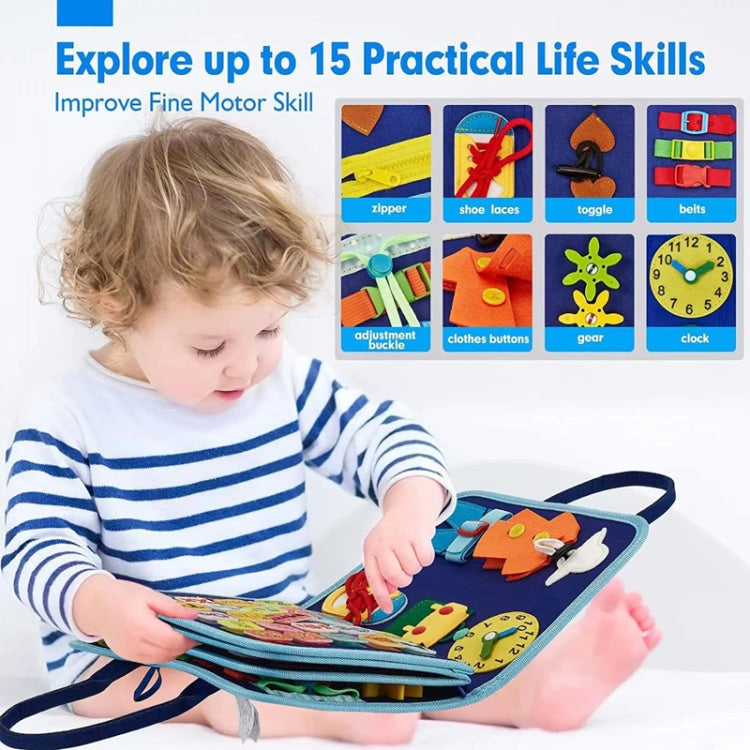 Felt Montessori Toddler Dressing Tying Shoes Early Learning Board Children Puzzle DIY Busy Board
