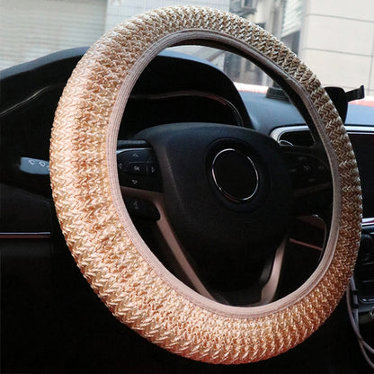 Universal Car Steering Wheel Ice Silk Non-slip Breathable Protective Cover