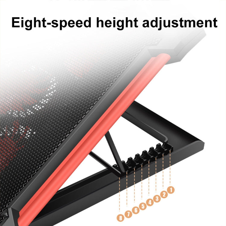NUOXI X100 11-Fans LED Screen Adjustable Laptop Radiator Cooling Rack, X100 11-Fans