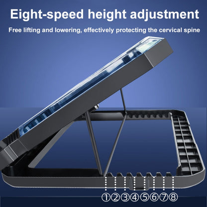 NUOXI C300 Dual-fans RGB Light Adjustable Laptop Radiator Lifting and Folding Cooling Stand, C300 Dual-fans
