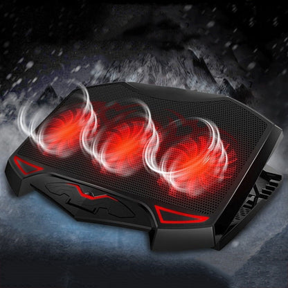 NUOXI 3-fans LED Light Adjustable Laptop Radiator Cooling Rack, 3-fans