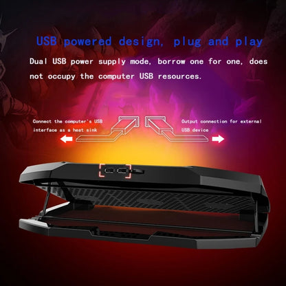 NUOXI 3-fans LED Light Adjustable Laptop Radiator Cooling Rack, 3-fans