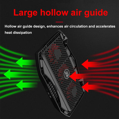 NUOXI 3-fans LED Light Adjustable Laptop Radiator Cooling Rack, 3-fans