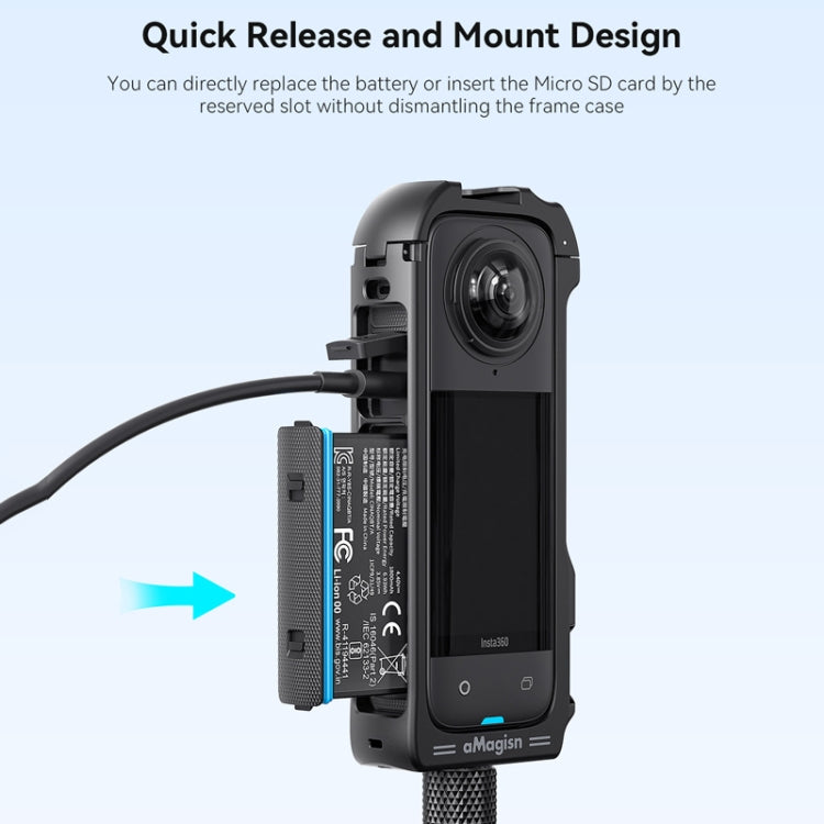 For Insta360 X4 aMagisn Quick-release Plastic Rabbit Cage Expansion Frame, Quick-release Plastic Frame