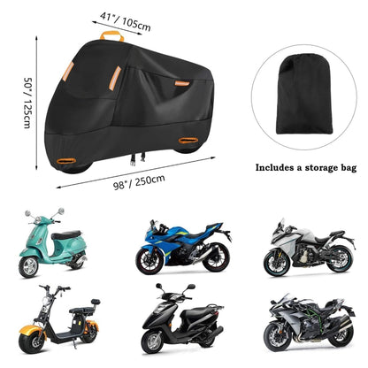 Motorcycle Rain Sun Protection Cover Oxford Cloth Dustproof With Anti-theft Buckle, M, L, XL, XXL, XXXL, XXXXL