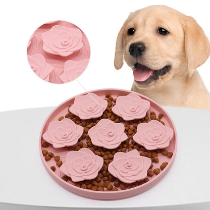 Rose Shaped Pet Lick Pads Dogs Silicone Slow Eating Mat