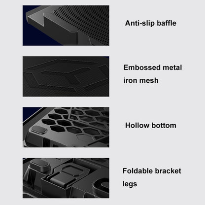 ICE COOREL S511 Laptop Radiator Heightening Bracket, Single Fan, Dual-fans no Speed Regulation, Dual-fans with Speed Regulation