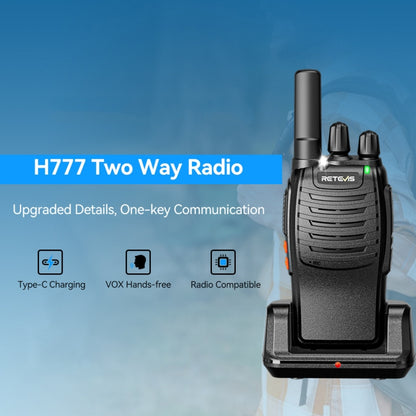 RETEVIS H777 16 Channels Compact Portable Handheld Walkie Talkie With Charging Base, PMR, FRS, 1pair PMR, 1pair FRS