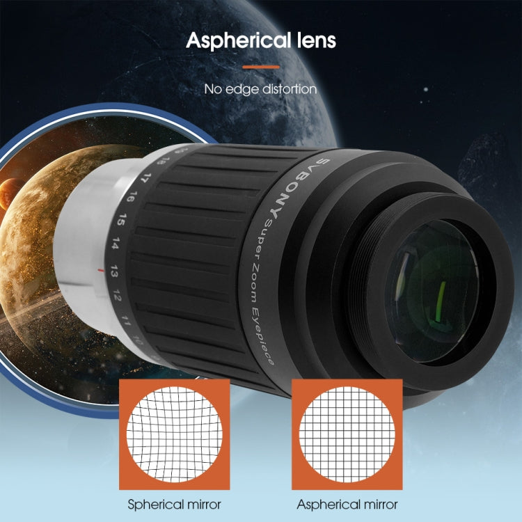 SVBONY SV230 1.25/2 Inch Universal Astronomy Wide Angle Zoom Eyepiece 8-20mm 57-72 Degrees, SV230