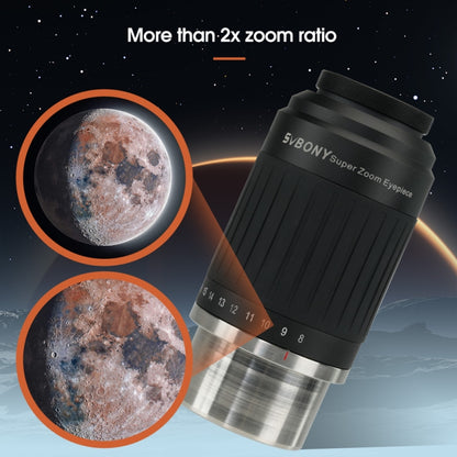 SVBONY SV230 1.25/2 Inch Universal Astronomy Wide Angle Zoom Eyepiece 8-20mm 57-72 Degrees, SV230