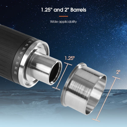 SVBONY SV230 1.25/2 Inch Universal Astronomy Wide Angle Zoom Eyepiece 8-20mm 57-72 Degrees, SV230