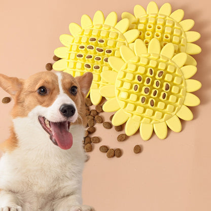Pet Sunflower Leaky Ball Toys Dogs Chewable And Teething Rubber Toys
