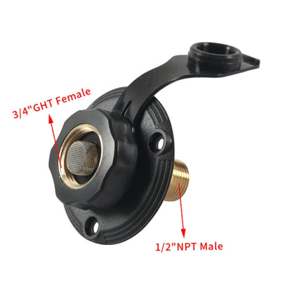 RV Brass Water Inlet Check Valve Yacht Accessories, White, Black, White+Raw Tape, Black+Raw Tape