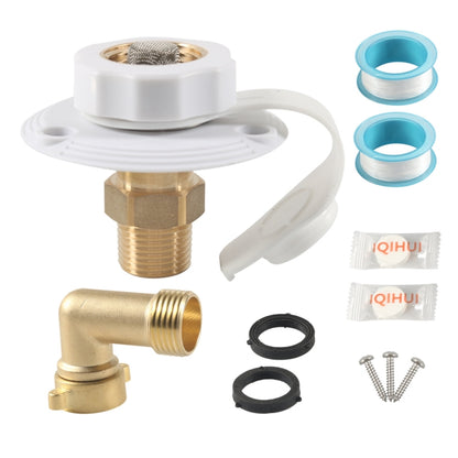 Brass Water Inlet Check Valve For Yacht RV With Adapter, White With Adapter, Black With Adapter