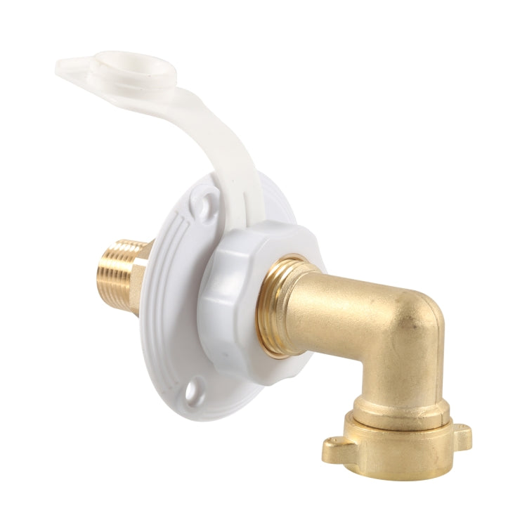 Brass Water Inlet Check Valve For Yacht RV With Adapter, White With Adapter, Black With Adapter