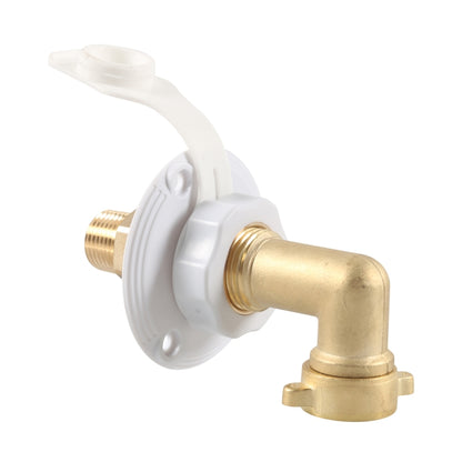 Brass Water Inlet Check Valve For Yacht RV With Adapter, White With Adapter, Black With Adapter