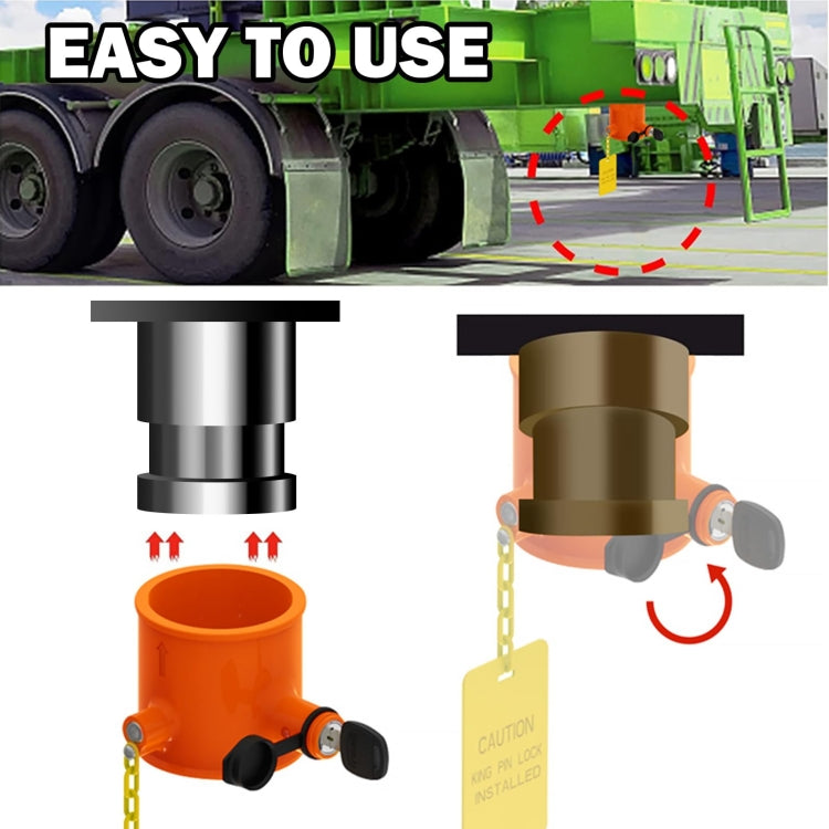 Semi-trailer RV Cylindrical Anti-theft Trailer Lock With Warning Sign