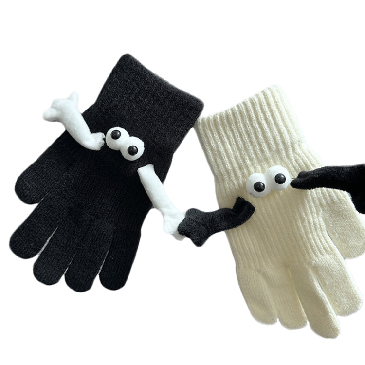 Fall Winter Couple Students Magnetic Warm Gloves Cute Dolls Outdoor Hand In Hand Mittens, Average