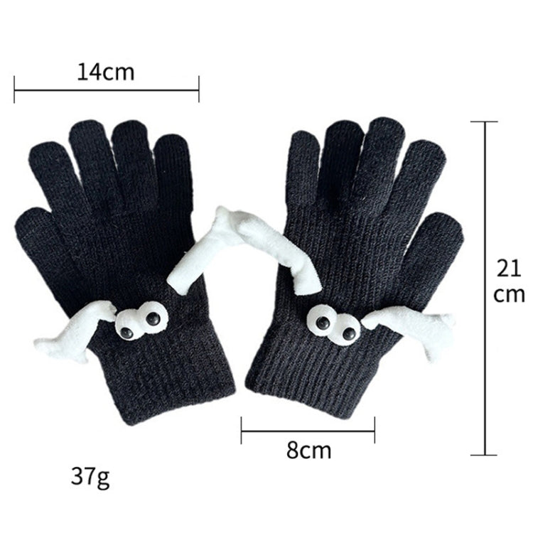 Fall Winter Couple Students Magnetic Warm Gloves Cute Dolls Outdoor Hand In Hand Mittens, Average