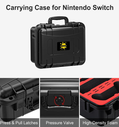 DEVASO For Switch / OLED IP67 Waterproof Storage Case Hardshell Bag, Orange Blue, Black White, Black, Orange Blue+Shoulder Strap, Black White+Shoulder Strap, Black+Shoulder Strap