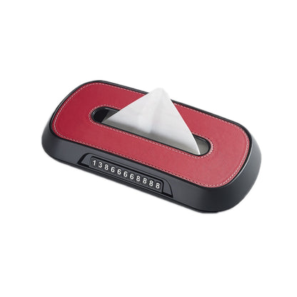 Car Sun Visor Hanging Sunroof Seat Back Tissue Box, Leather Black, Leather Beige, Leather Brown, Leather Red, Suede Dark Gray, Suede Beige, Suede Brown, Suede Red