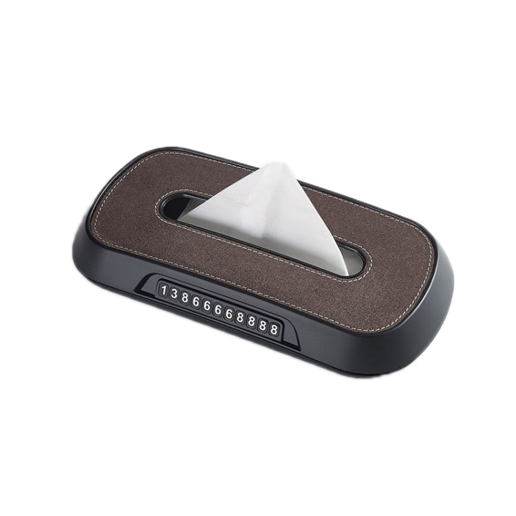 Car Sun Visor Hanging Sunroof Seat Back Tissue Box, Leather Black, Leather Beige, Leather Brown, Leather Red, Suede Dark Gray, Suede Beige, Suede Brown, Suede Red